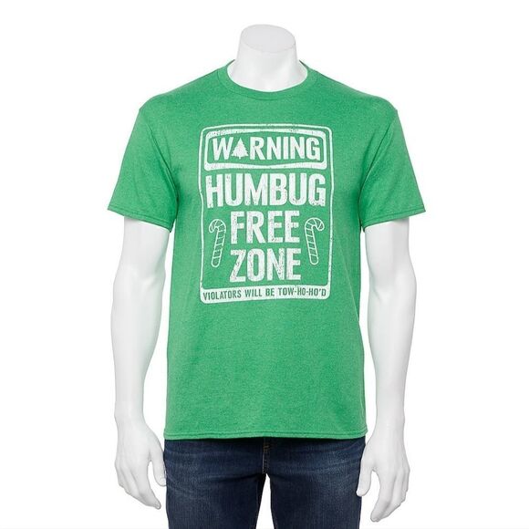 Men's T-SHIRT Humbug Free Zone Christmas - Picture 1 of 1